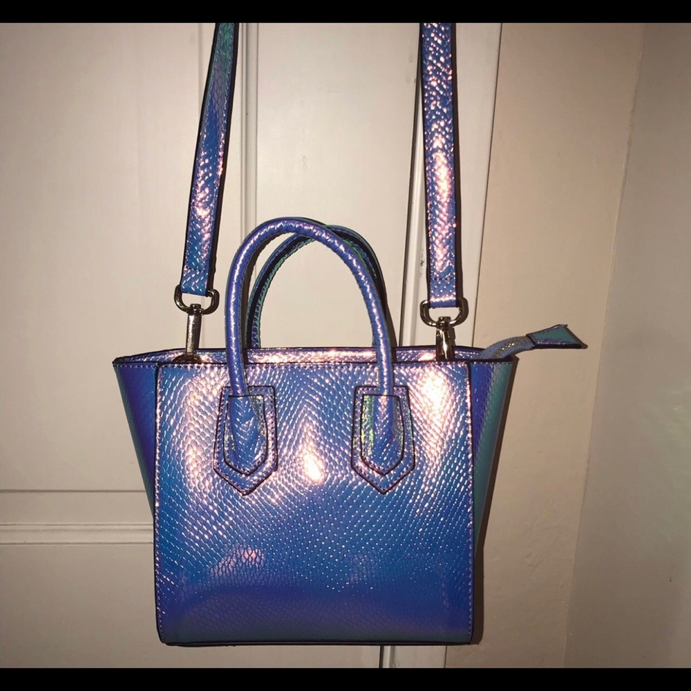Mini iridescent cross body bag